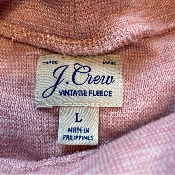 J Crew Vintage Fleece Heathered Pink Turtleneck Long Sleeve Size Large - Picture 3 of 9